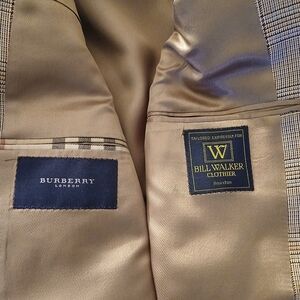 Burberry London Men's Tan Checkered Blazer